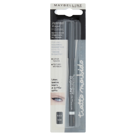 Maybelline New York Matita Occhi Expression Kajal, Tratto Morbido e Preciso, Waterproof, 33 Black